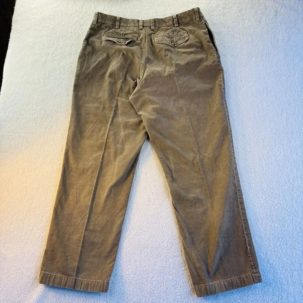 LL Bean Corduroy Pants Mens Size 40x32  Brown Straight Leg‎ Casual Natural Fit
